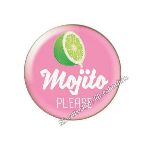 Cabochon résine a coller 25 mm mojito please 2