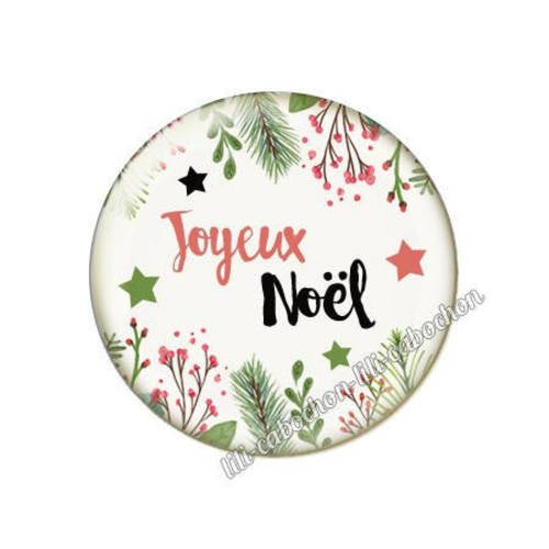 Cabochon résine a coller 25 mm noël bba12