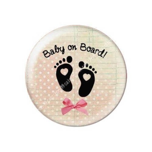 Cabochon résine a coller 25 mm baby on board c32 