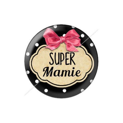 Cabochon résine a coller 25 mm mamie j24 