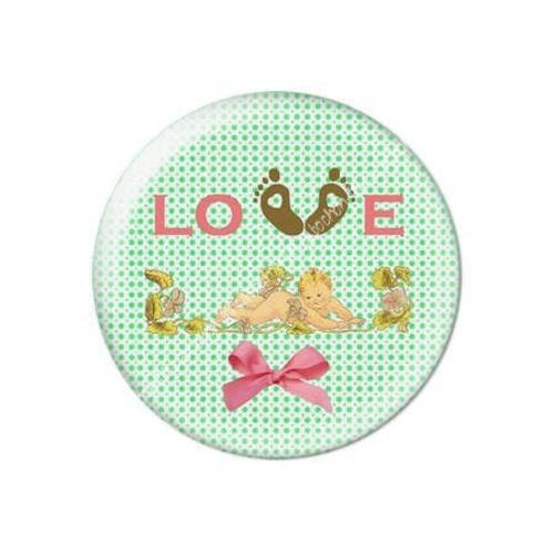 Cabochon résine a coller 25 mm bebe love c35 