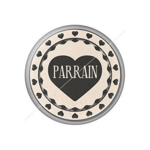 Cabochon résine a coller 25 mm parrain j12 