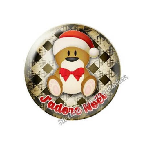 Cabochon résine a coller 25 mm noël bba77