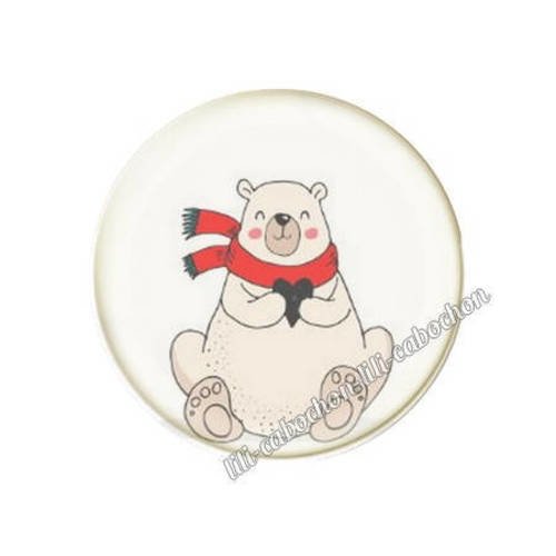 Cabochon résine a coller 25 mm noël bba68