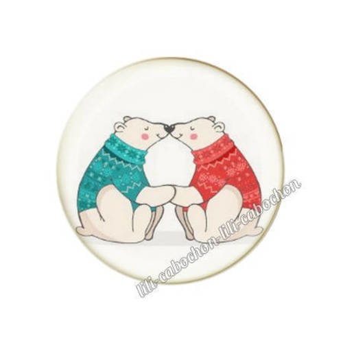 Cabochon résine a coller 25 mm noël bba66