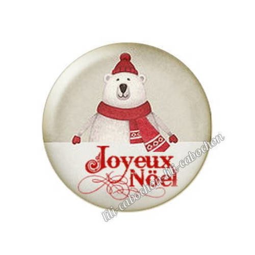 Cabochon résine a coller 25 mm noël bba46