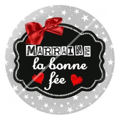 Cabochon résine a coller 25 mm pour marraine 3 