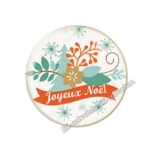 Cabochon résine a coller 25 mm noël bba102