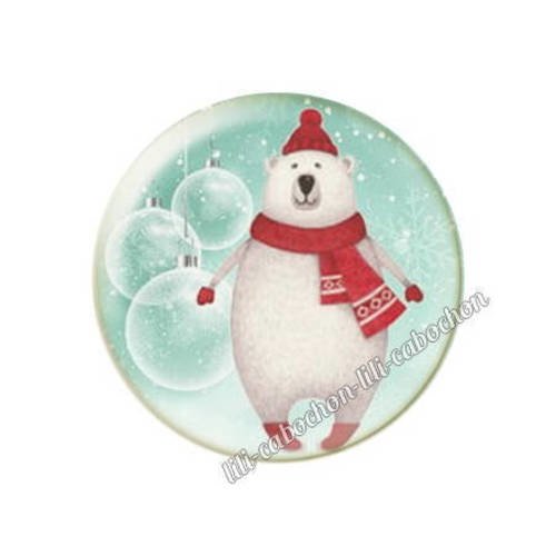 Cabochon résine a coller 25 mm noël bba55