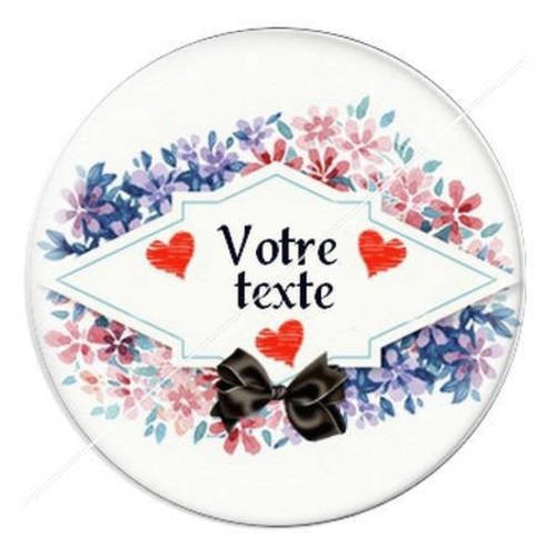 Cabochon résine a coller 25 mm à personnaliser avec votre texte ref b48 