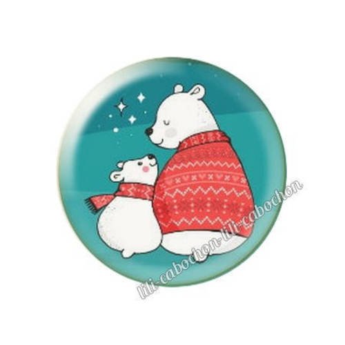 Cabochon résine a coller 25 mm noël bba59