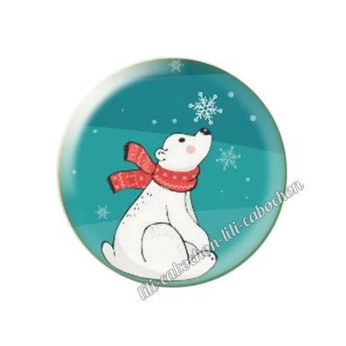 Cabochon résine a coller 25 mm noël bba61