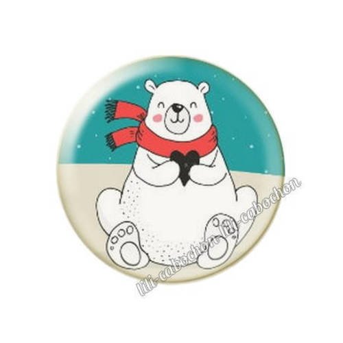 Cabochon résine a coller 25 mm noël bba58