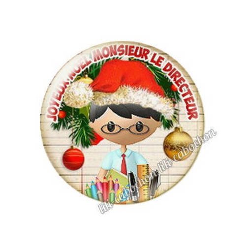 Cabochon résine a coller 25 mm noël directeur b8
