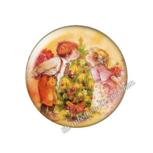 Cabochon résine a coller 25 mm noël bba29