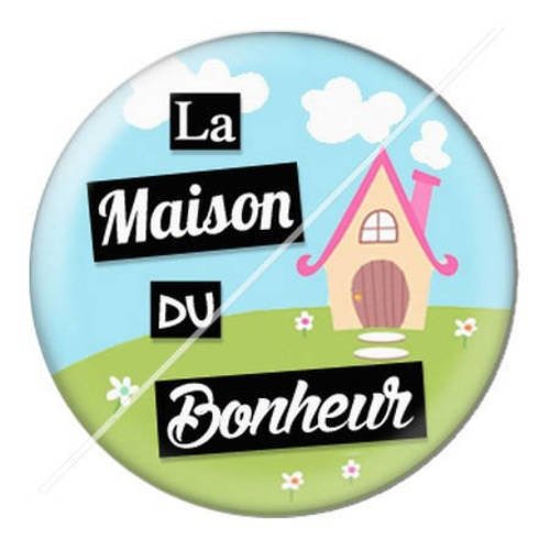Cabochon résine a coller 25 mm la maison du bonheur 7 