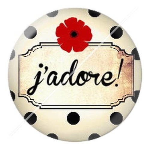 Cabochon résine a coller 25 mm chat chou mimi coqueliquot pois 9 