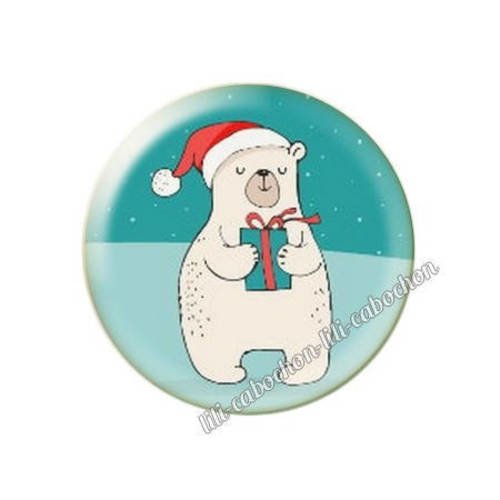 Cabochon résine a coller 25 mm noël bba62