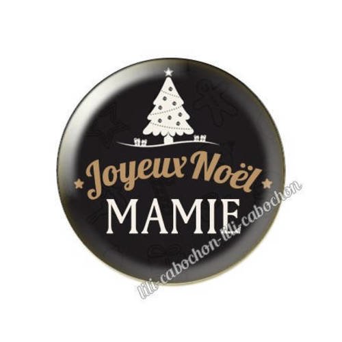 Cabochon résine a coller 25 mm noël mamie 2