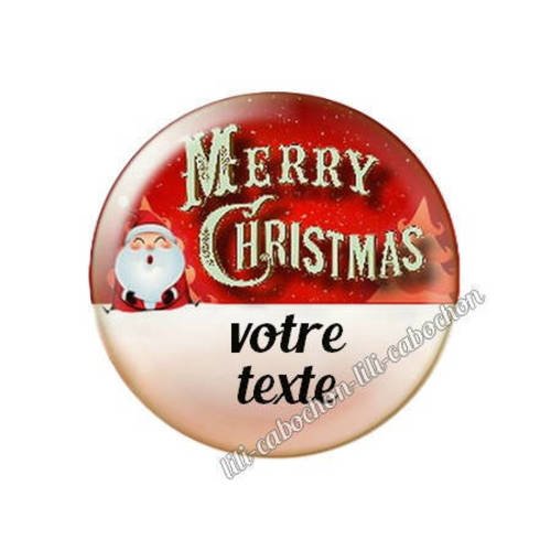 Cabochon résine a coller 25 mm noël à personnaliser ca102