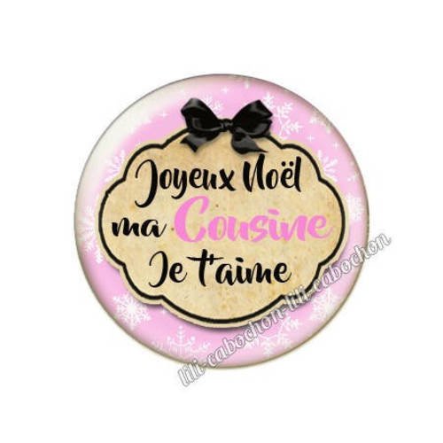 Cabochon résine a coller 25 mm noël cousine 3