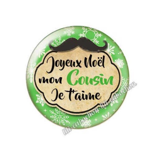 Cabochon résine a coller 25 mm noël cousin 3