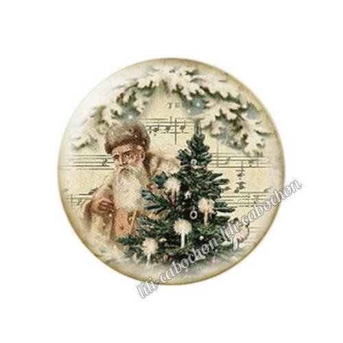 Cabochon résine a coller 25 mm noël bba36