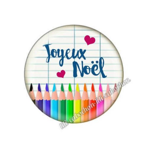 Cabochon résine a coller 25 mm noël bba1