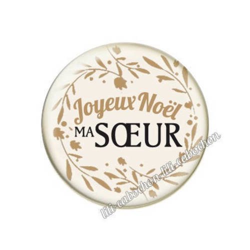Cabochon résine a coller 25 mm noël soeur 2