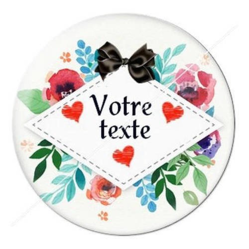 Cabochon résine a coller 25 mm à personnaliser avec votre texte ref b41 