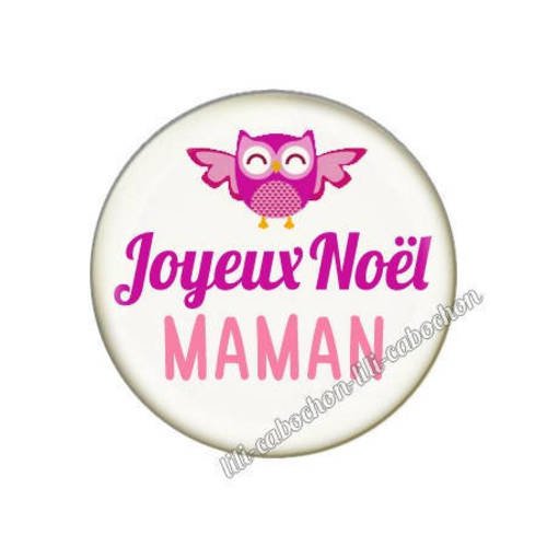 Cabochon résine a coller 25 mm noël maman 1