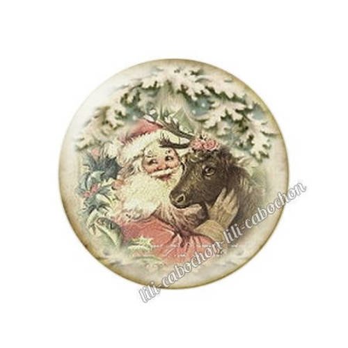 Cabochon résine a coller 25 mm noël bba40