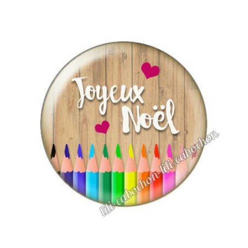 Cabochon résine a coller 25 mm noël bba13