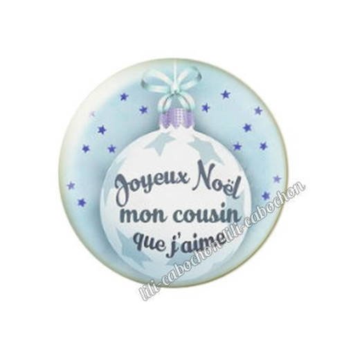Cabochon résine a coller 25 mm noël mon cousin 4