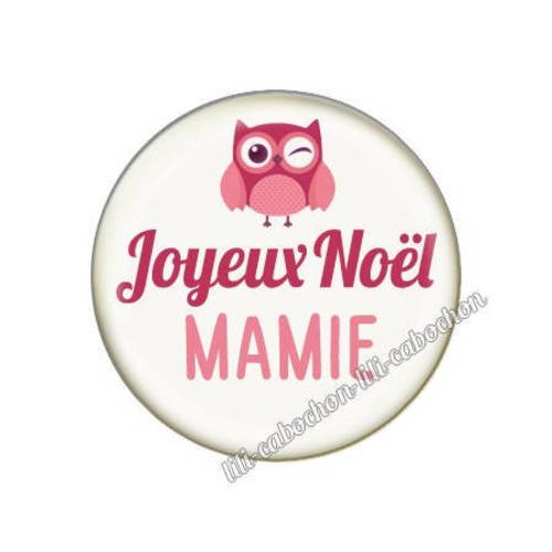 Cabochon résine a coller 25 mm noël mamie