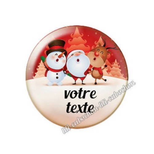 Cabochon résine a coller 25 mm noël à personnaliser ca95