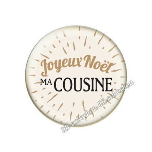 Cabochon résine a coller 25 mm noël cousine 2