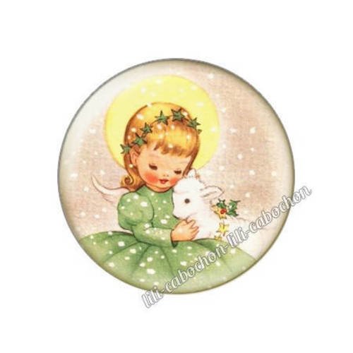 Cabochon résine a coller 25 mm noël bba16