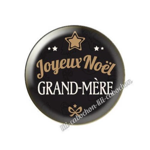 Cabochon résine a coller 25 mm noël grand-mère 2