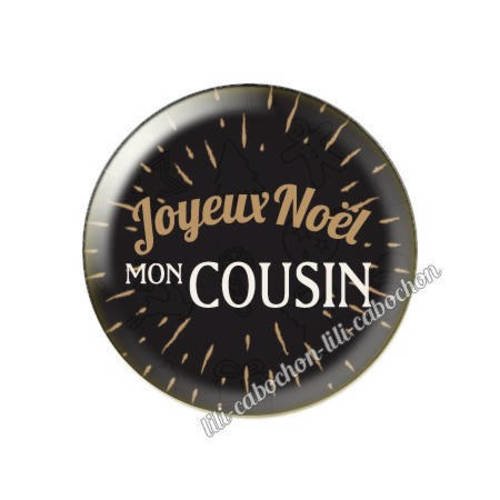 Cabochon résine a coller 25 mm noël cousin 2
