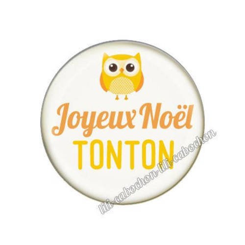 Cabochon résine a coller 25 mm noël tonton