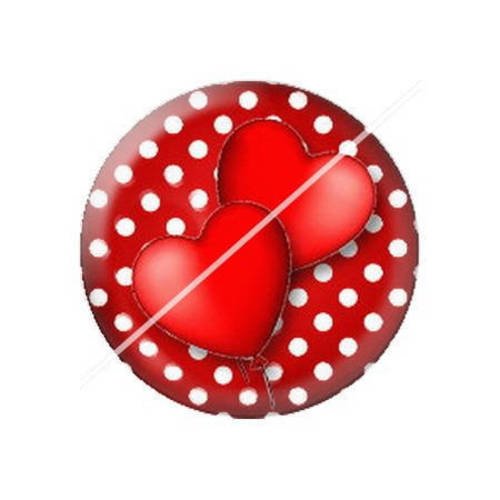 Cabochon résine a coller 25 mm coeur 7 