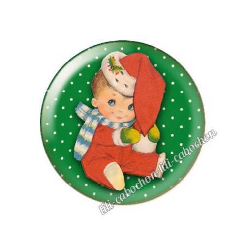 Cabochon résine a coller 25 mm noël bba19