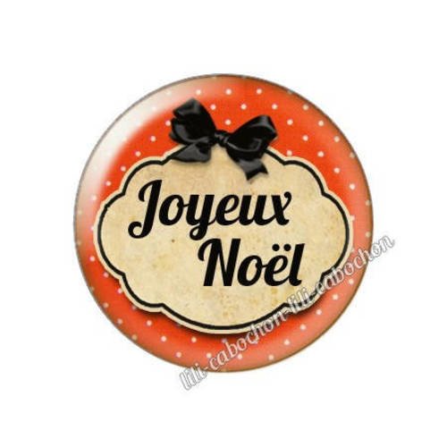 Cabochon résine a coller 25 mm noël bba17
