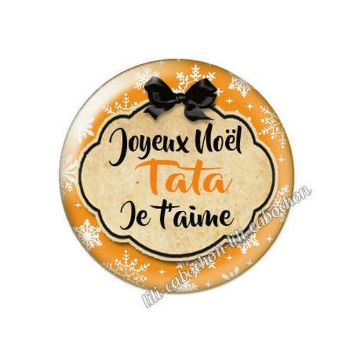Cabochon résine a coller 25 mm noël tata 3