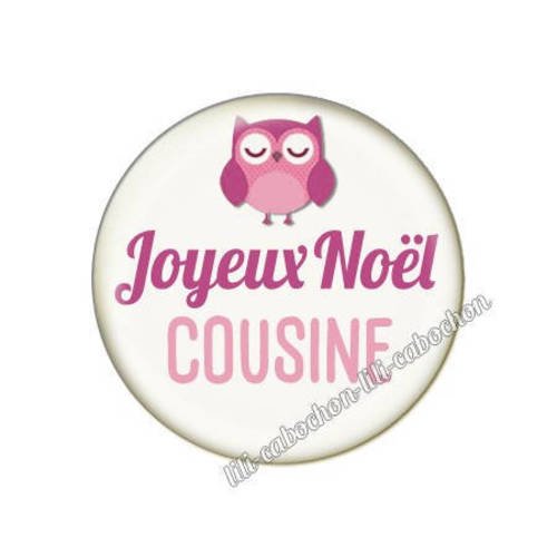 Cabochon résine a coller 25 mm noël cousine