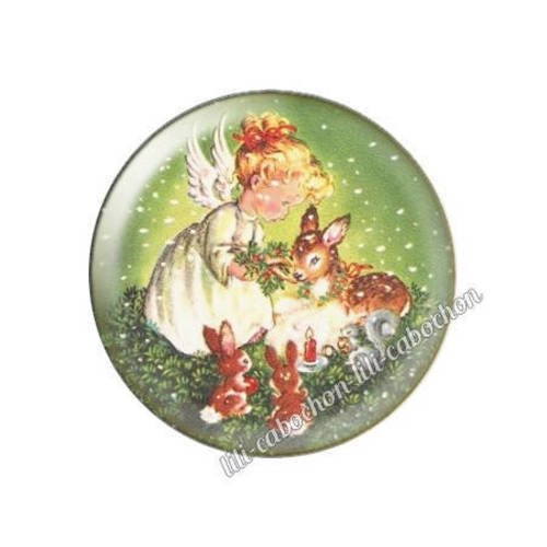 Cabochon résine a coller 25 mm noël bba20