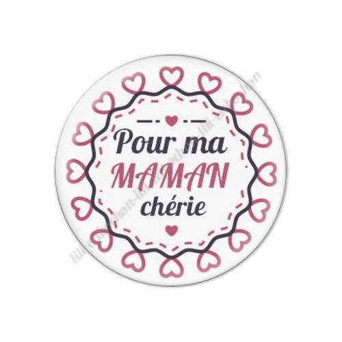 Cabochon résine a coller 25 mm maman n8 