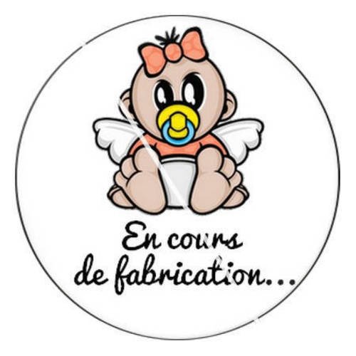 Cabochon résine a coller 25 mm bebe femme enceinte b2 