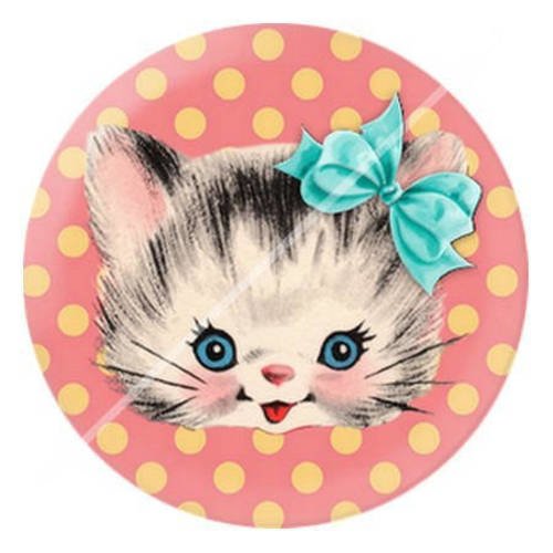 Cabochon résine a coller 25 mm chat 3 